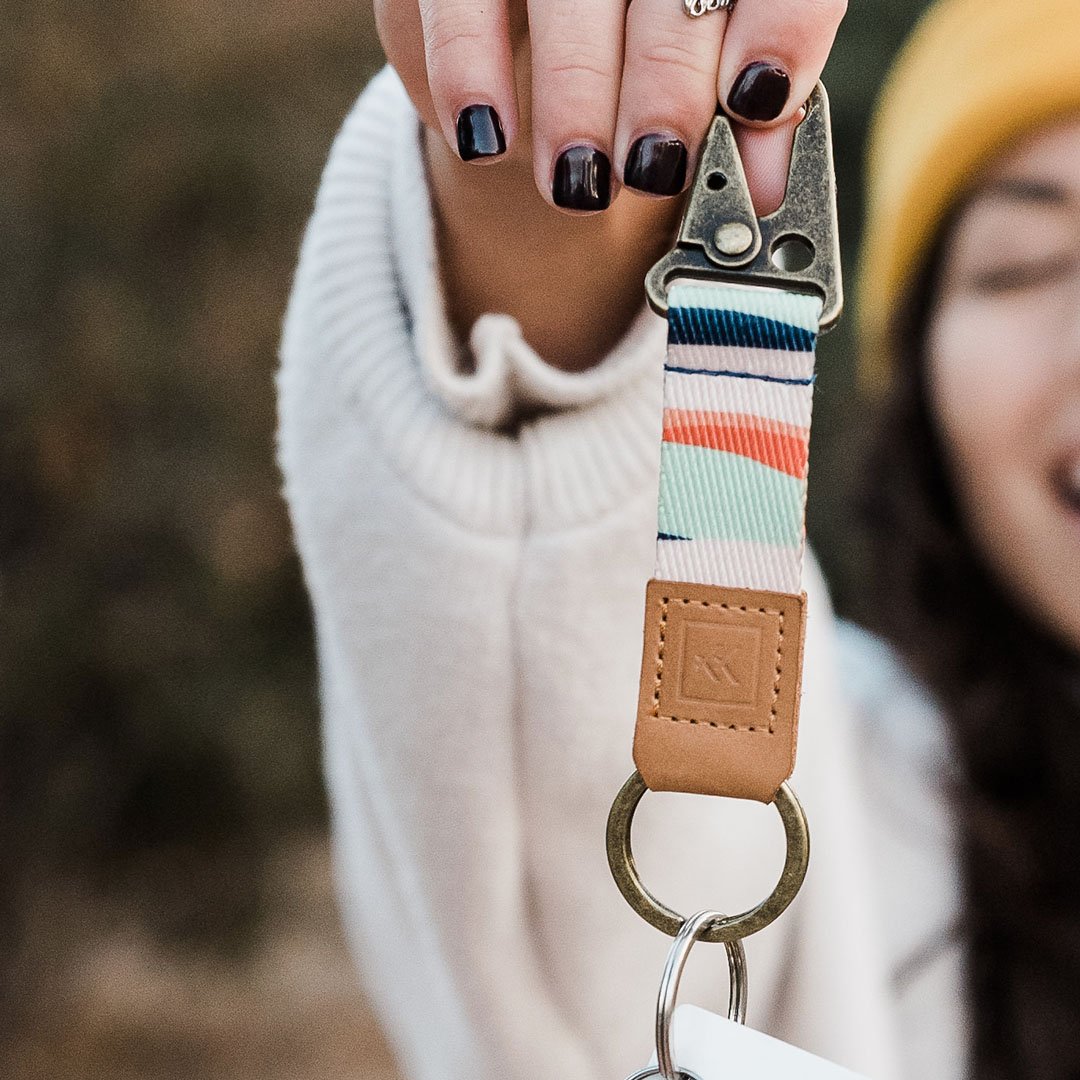 Tides | Keychain Clip | Green/Orange/Tan