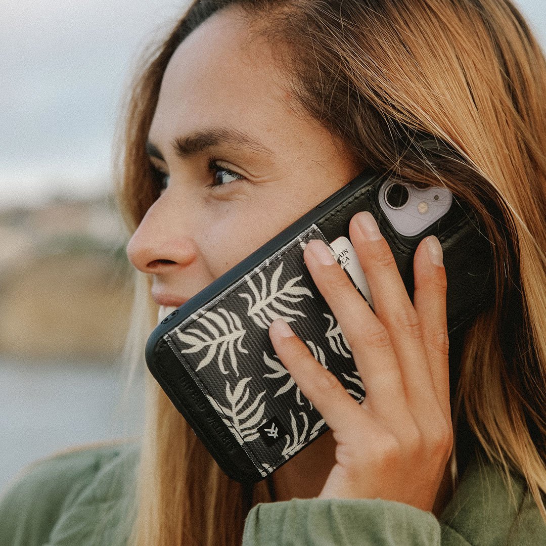 Palms | Phone Case Wallet | Black/Tan